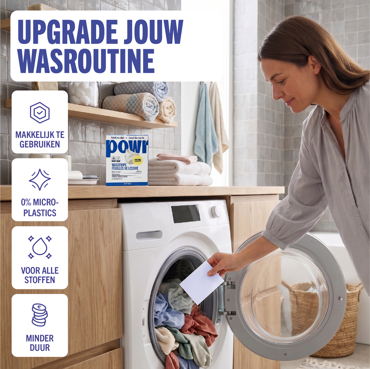 POWR Feuilles de lessive linge blanc