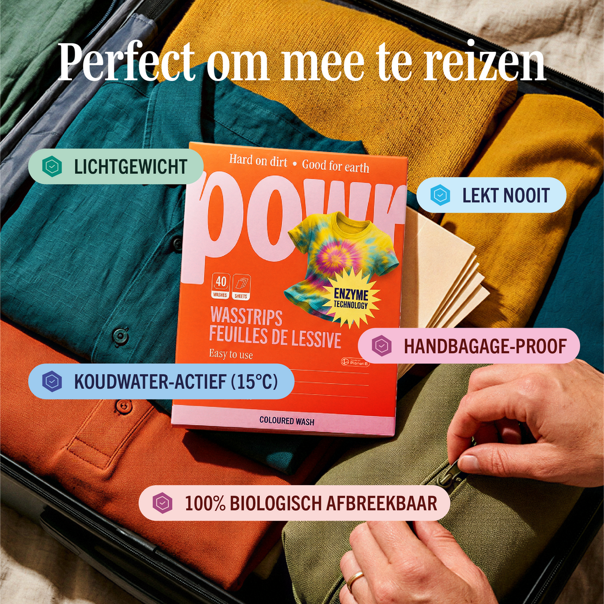 POWR Feuilles de lessive linge coloré