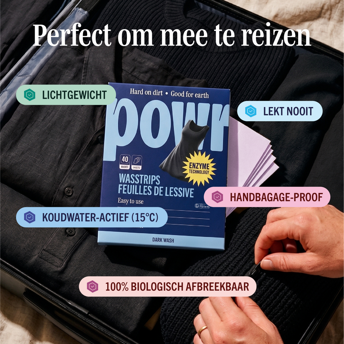 POWR Feuilles de lessive linge foncé