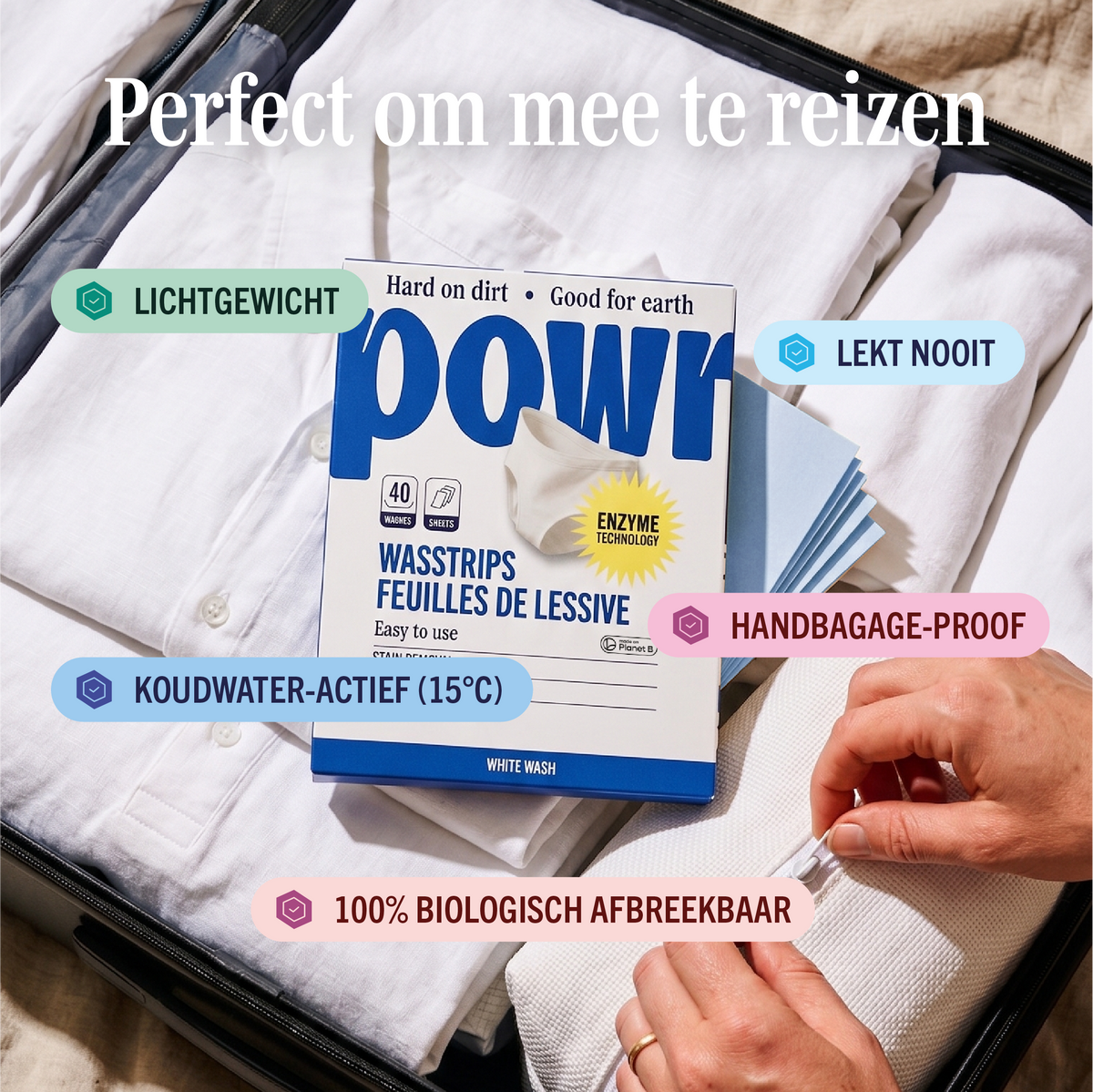 POWR Feuilles de lessive linge blanc