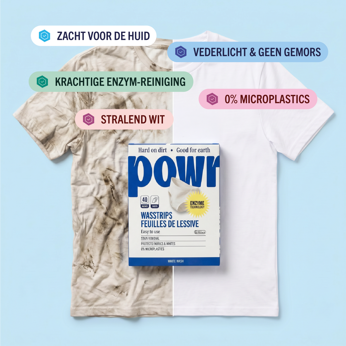 POWR Feuilles de lessive linge blanc