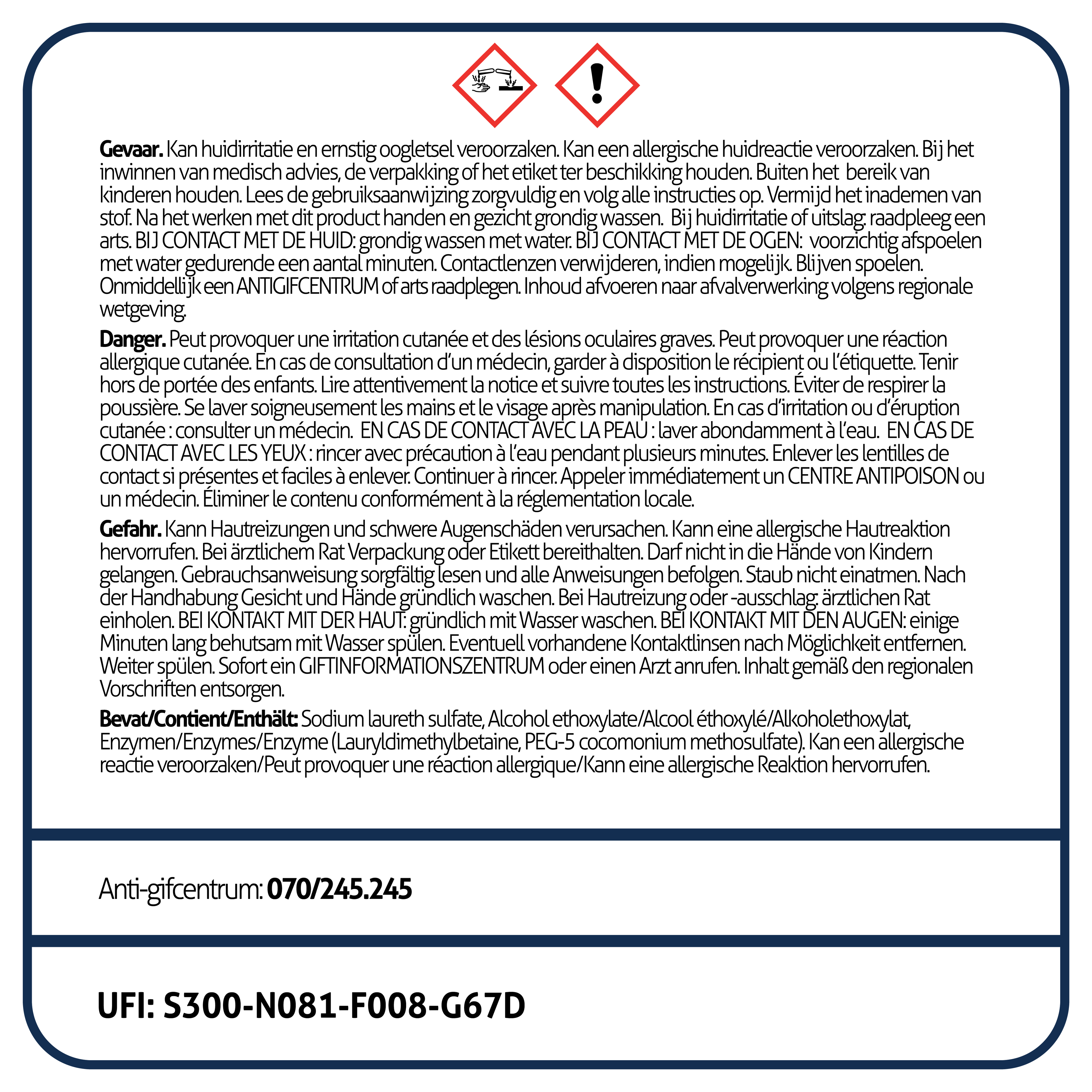 Quantité annuelle d'adoucissant (6 x 40 lavages)