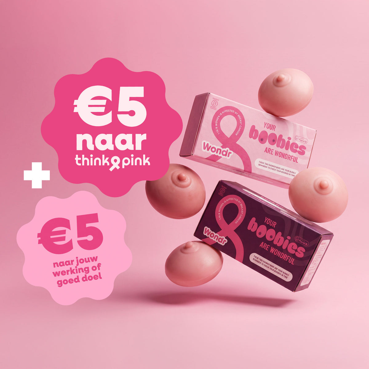 Verkoop de WONDR Boobie Bars. Voor Think Pink én voor jullie eigen doel.