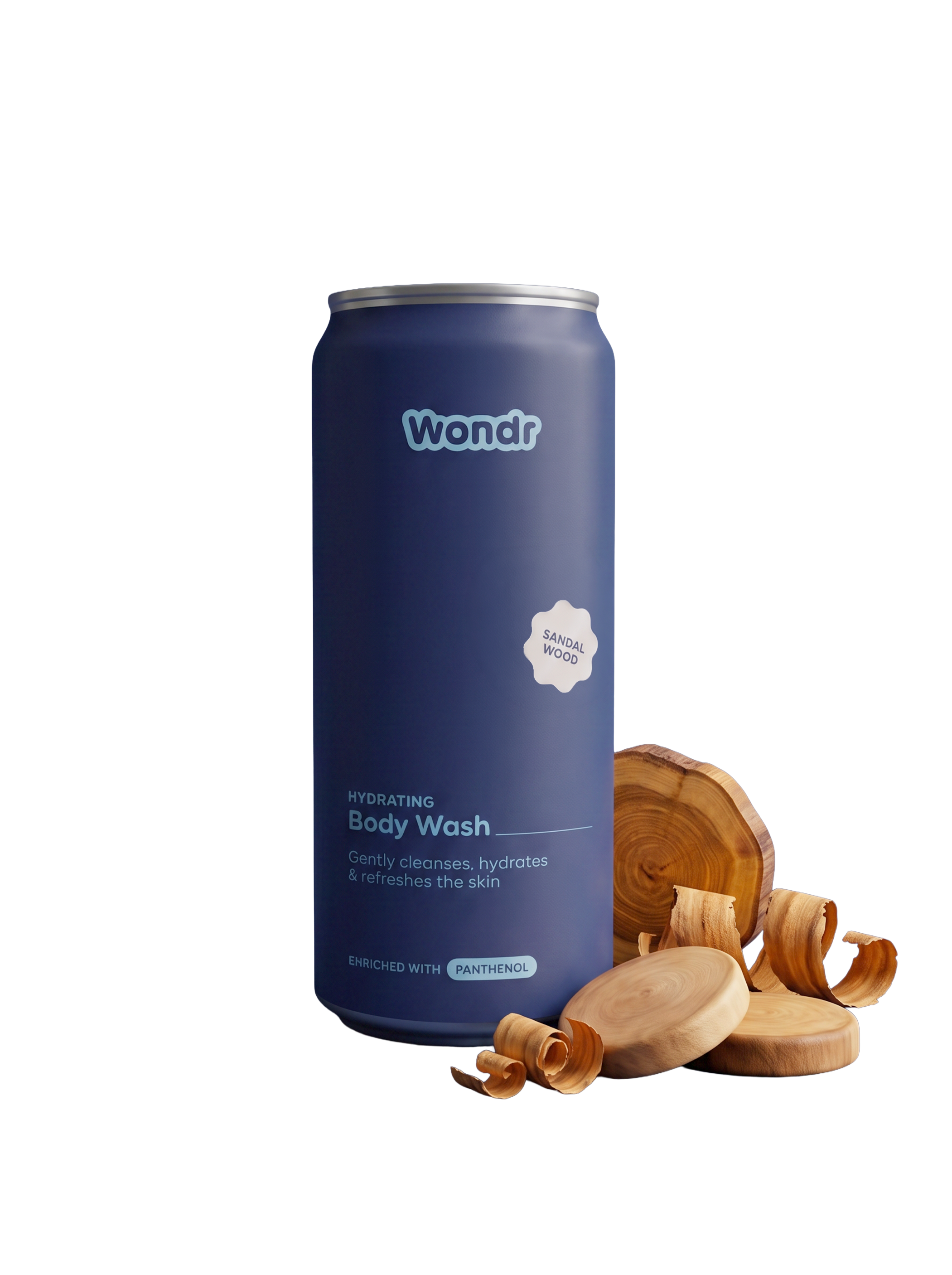 WONDR Liquid Body Wash Hydrating Sandalwood refill can